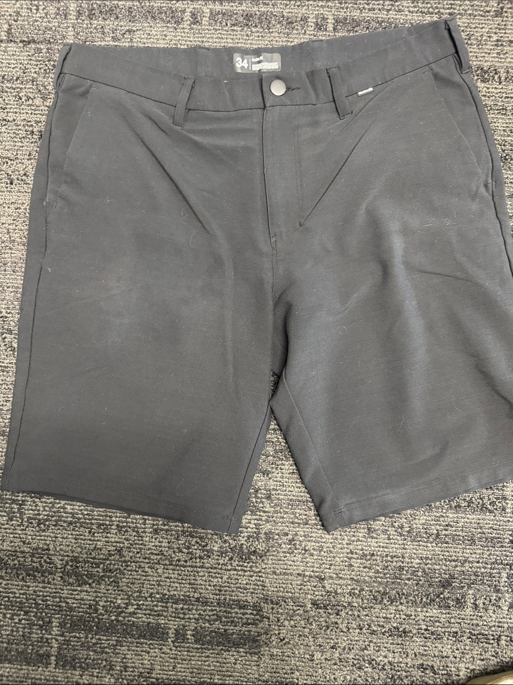 Hurley Men's Black Flat-Front Performance Shorts
